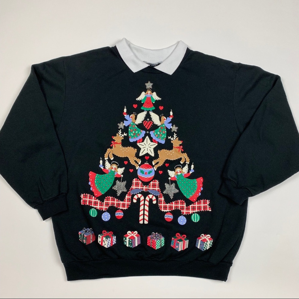 Vtg 90s Christmas Sparkling Sweatshirt